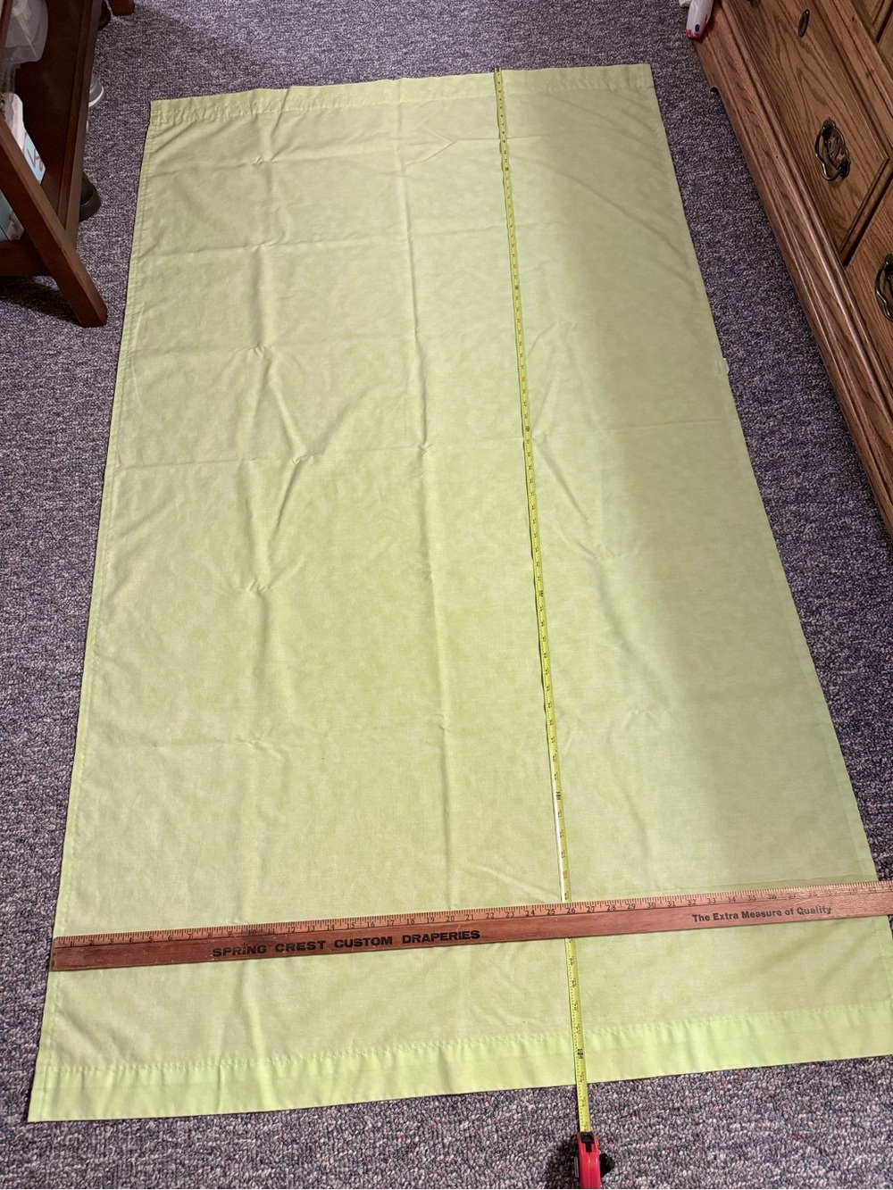 White & Green Fabric Curtain Panels